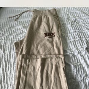 Nike Tan Wide Leg Sweatpants for Effortless Style